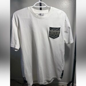 Dior White Tee with Logo Pocket
